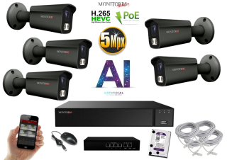 MS AI IP 5 kamerový set so switchom 5 Mpix GTube (6373K5B)